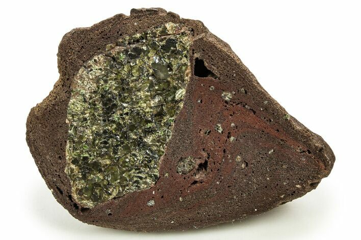 Sliced Olivine Crystal Filled Volcanic Bomb (Half) - Spain #334787